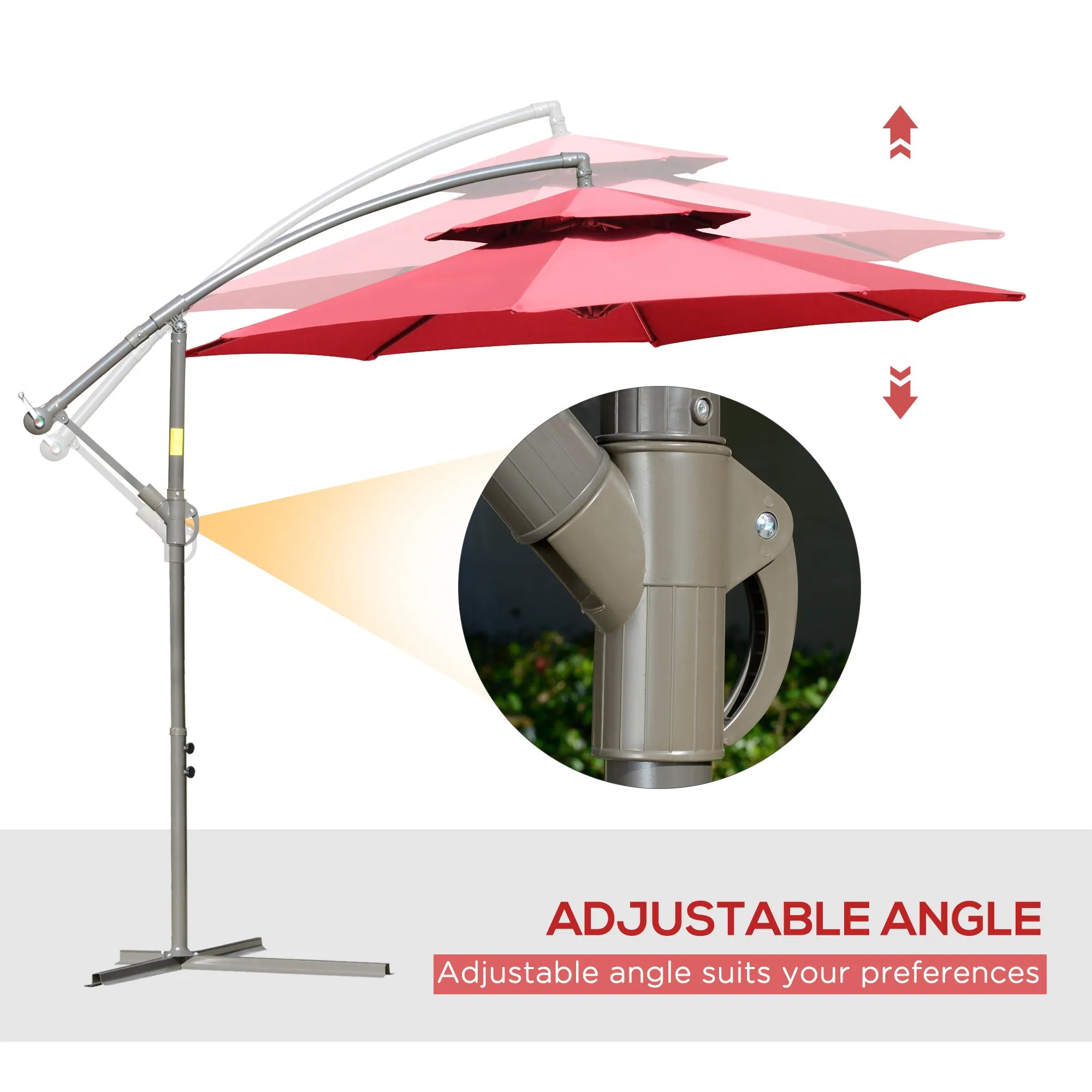 9' 2-Tier Cantilever Umbrella with Crank Handle