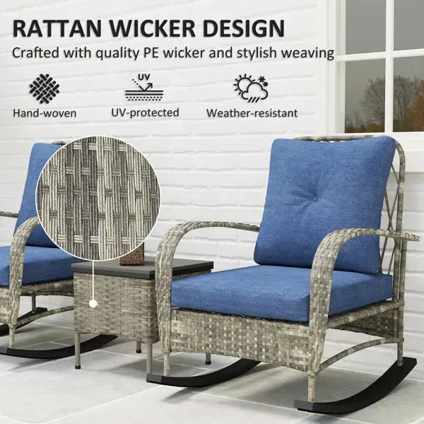 Rattan Chaise Lounge Chair, Wicker Patio Furniture Set